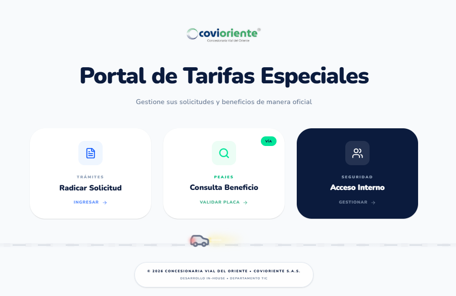 Captura de Tarifas Especiales Covioriente